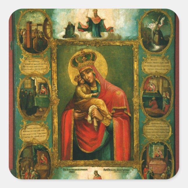 Adesivo Quadrado Nossa Senhora de Pochev (Frente)