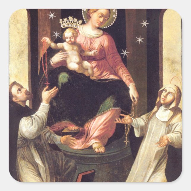 Adesivo Quadrado Nossa Senhora Do Rosário Venerou Em Pompéia (Frente)