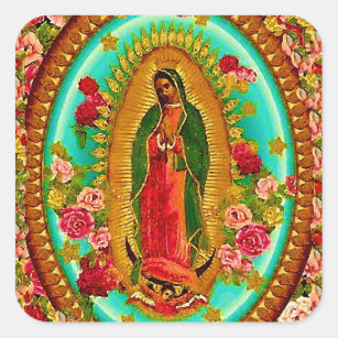 Adesivo Quadrado Nossa Senhora Guadalupe Santo Virgem Mexicana Mari