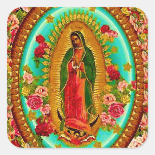 Adesivo Quadrado Nossa Senhora Guadalupe Santo Virgem Mexicana Mari
