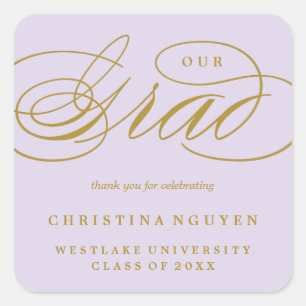 ADESIVO QUADRADO NOSSO GRAD DE ESCRITA ELEGANTE STICKER DE OBRIGA