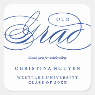 ADESIVO QUADRADO NOSSO GRAD DE RÓTULO ELEGANTE STICKER DE OBRIGAD
