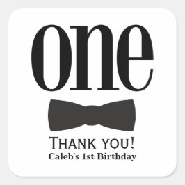 Adesivo Quadrado Nosso Pequeno Homem Primeiro Aniversário de 1 ano 