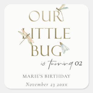 Adesivo Quadrado Nosso Pequeno Inseto Dourado Dragonfly A Qualquer