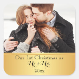 Adesivo Quadrado Nosso Primeiro Natal Juntos Personalizado
