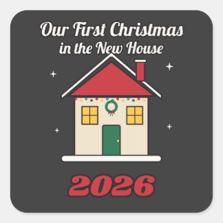 Adesivo Quadrado Nosso Primeiro Natal na Nova Casa 2026