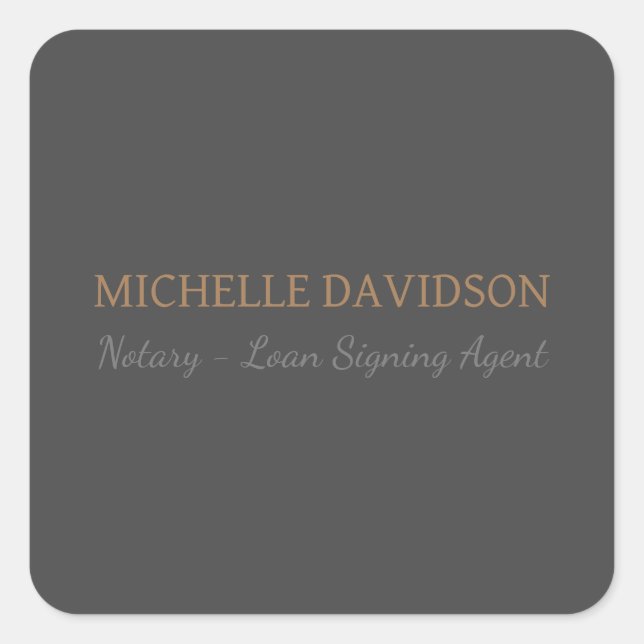 Adesivo Quadrado Notário Simples Moderno Profissional (Frente)