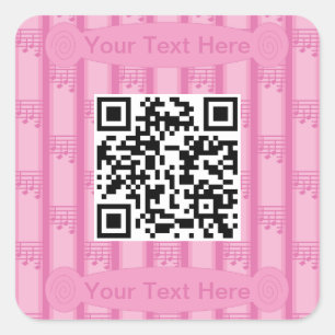 Adesivo Quadrado Notas Musicais Divertidas e Elegantes Código QR