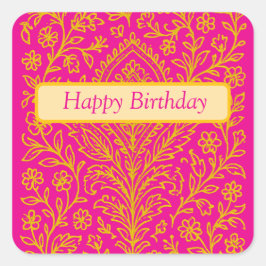 Adesivo Quadrado Notebook Impressão Floral de Paisley Cute Personal