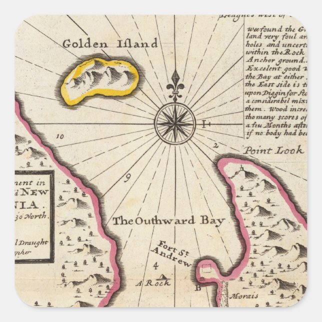 Adesivo Quadrado Nova Caledónia (Frente)