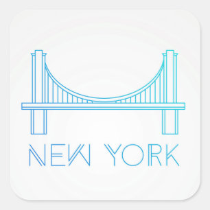 Adesivo Quadrado Nova Iorque da ponte de Brooklyn  