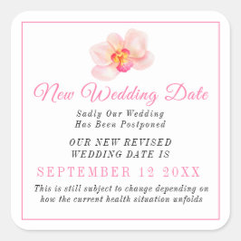 Adesivo Quadrado Nova orquídea de adiamento de mudança de data de c