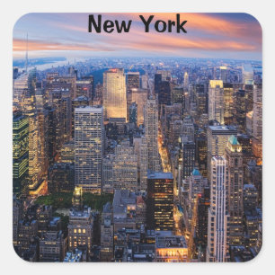 Adesivo Quadrado Nova York à Noite