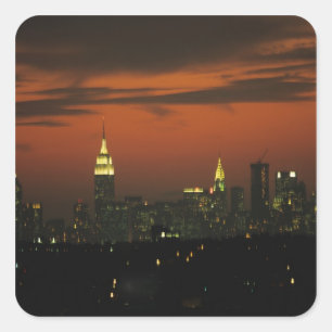 Adesivo Quadrado Nova York, EUA. Paisagem urbana do uptown Manhatta