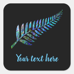 ADESIVO QUADRADO NOVA ZEALAND KIWI FERN PAUA STICKER PERSONALIZÁVE