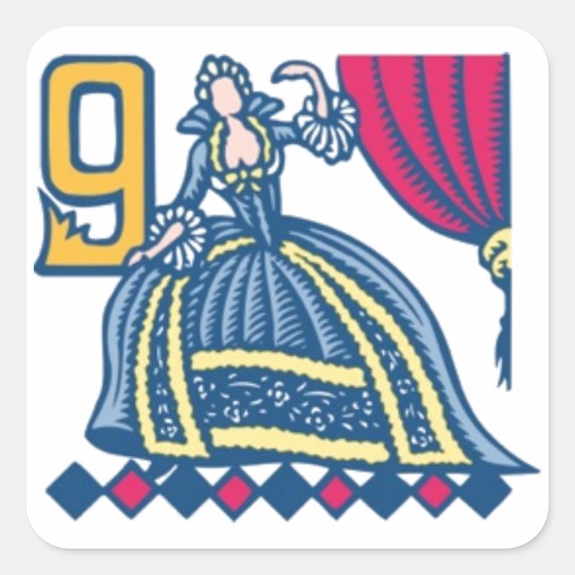 Adesivo Quadrado Nove Mulheres Dançando (Frente)