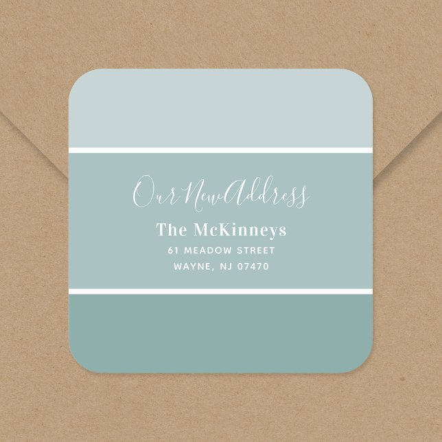 Adesivo Quadrado Novo Endereço do Aqua Paint Swatch (Criador carregado)