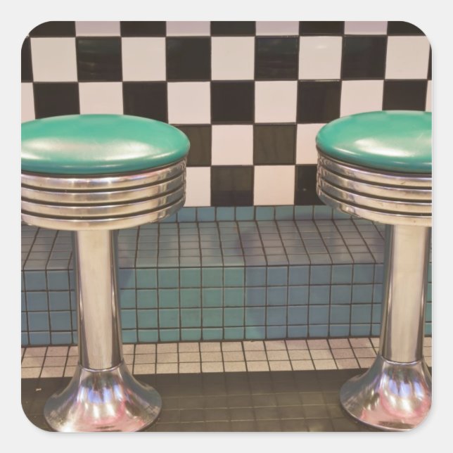 Adesivo Quadrado Novo México, Albuquerque. O jantar 66 junto (Frente)