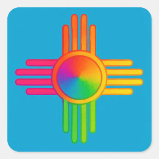 Adesivo Quadrado Novo México Zia Sol Neon 