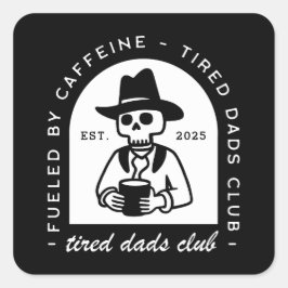 Adesivo Quadrado Novo papai de cama data personalizada do clube de 