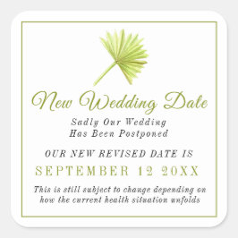 Adesivo Quadrado Novo plano de adiamento de mudança de data de casa
