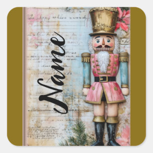 Adesivo Quadrado Noz-cracker de Natal Personalizado