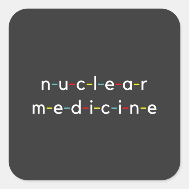Adesivo Quadrado Nucleologia de Medicina Nuclear Radiologia Engraça (Frente)