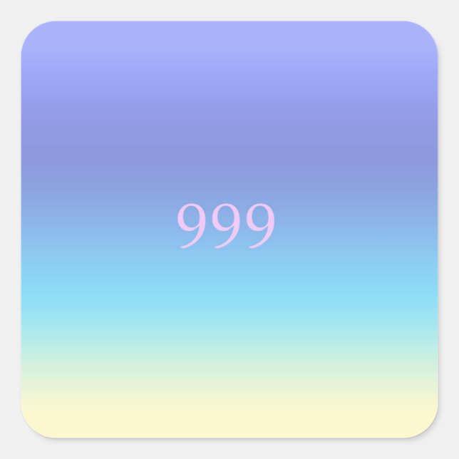 Adesivo Quadrado Número de anjo 999 (Frente)