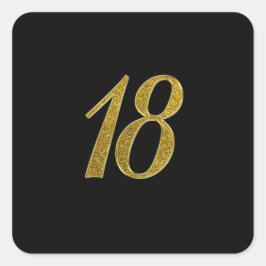 Adesivo Quadrado Número de Lâmpada Dourada 18