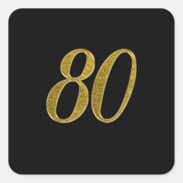 Adesivo Quadrado Número Dourado da lente 80