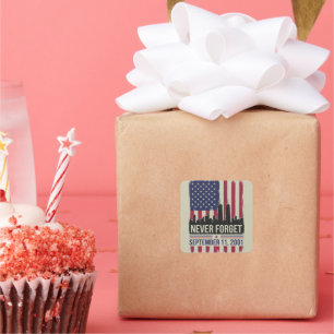 Adesivo Quadrado Nunca Esqueça o 11 de setembro de 2001 Dia Memoria