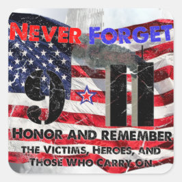 Adesivo Quadrado Nunca se esqueça do 11 de setembro