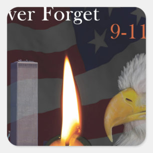 Adesivo Quadrado Nunca se esqueça do 9-11-01