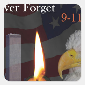 Adesivo Quadrado Nunca se esqueça do 9-11-01