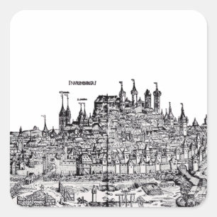 Adesivo Quadrado Nuremberga, cidade medieval na Alemanha
