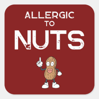 Adesivo Quadrado Nut Allergy Kids Square Sticker