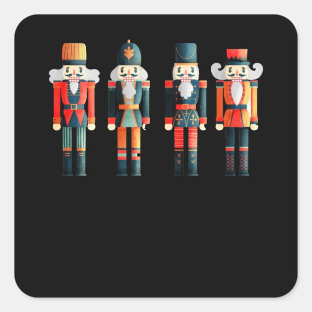 Adesivo Quadrado Nutcracker Merry Christmas (Frente)