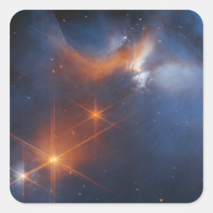 Adesivo Quadrado Nuvem Molecular de Icy Escura JWST