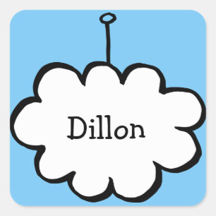 Adesivo Quadrado Nuvem Personalizada na Corda