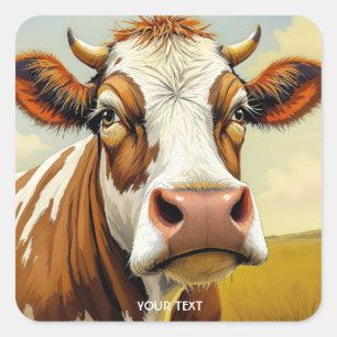 Adesivo Quadrado Nuvens de Campo de Vaca Fantasy