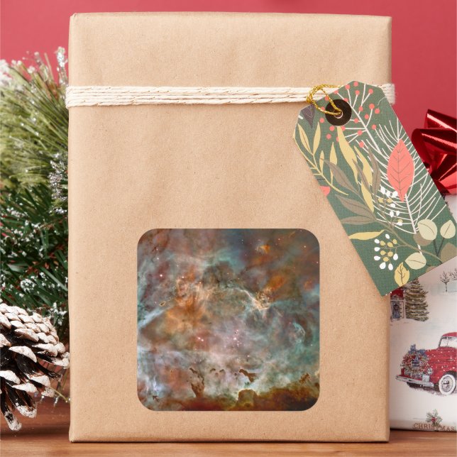 Adesivo Quadrado Nuvens Escuras do Espaço Hubble da Nebulosa de Car (Feriado)