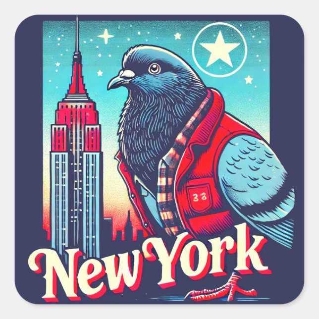 ADESIVO QUADRADO NY PIGEON 2 (Frente)