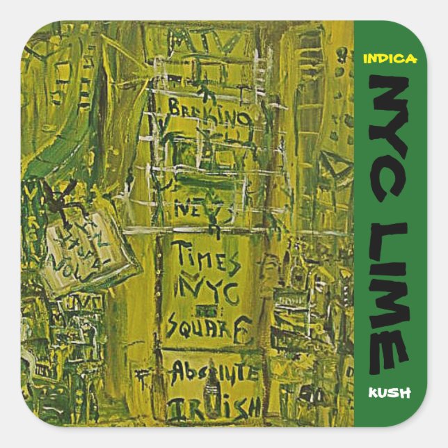 ADESIVO QUADRADO NYC LIME KUSH (Frente)