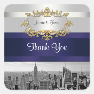 Adesivo Quadrado NYC Skyline BW 05 White Marinho Invit Suite Obriga