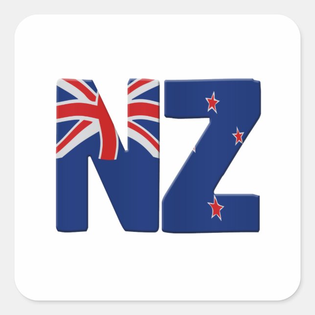 Adesivo Quadrado NZ flag (Frente)