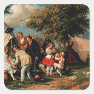 Adesivo Quadrado O acampamento das acrobatas, penas de Epsom