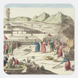 Adesivo Quadrado O acampamento dos Israelites e do sacrifício do t
