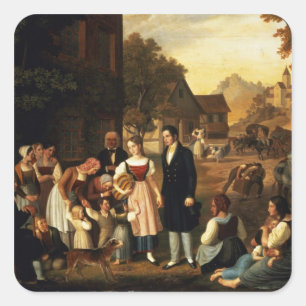 Adesivo Quadrado O adeus de Dorothea, do Hermann de Goethe 'e faz