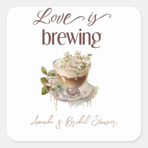 Adesivo Quadrado O Amor Boho está Fermentando Brunch de Chá de Bebê