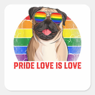 Adesivo Quadrado O Amor com Orgulho LGBT É Cópia De Cachorro De Amo